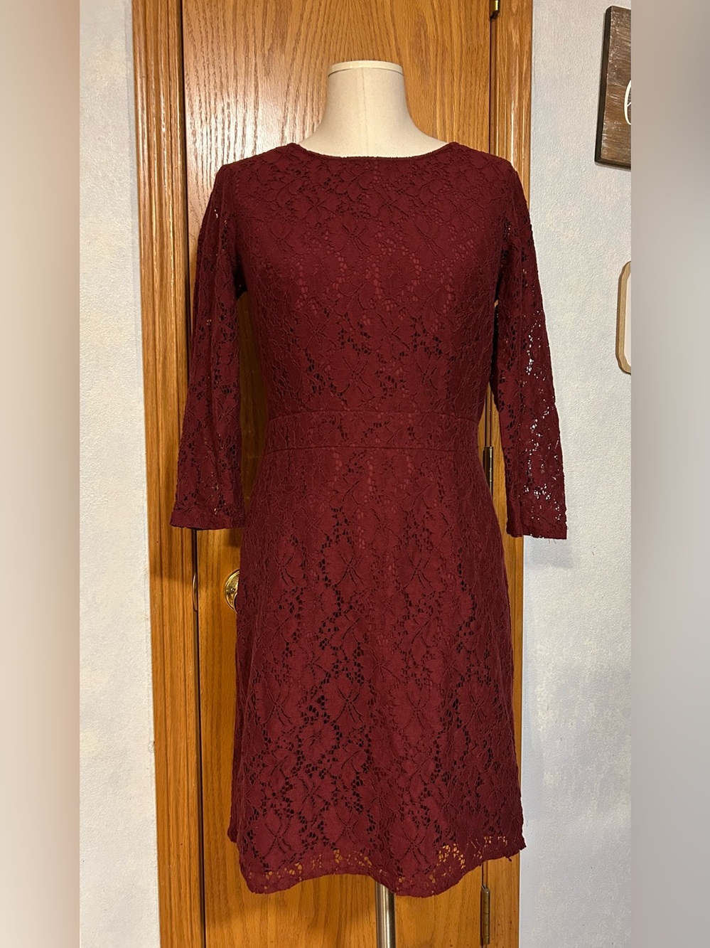 Merona Burgundy Lace Dress Size 8